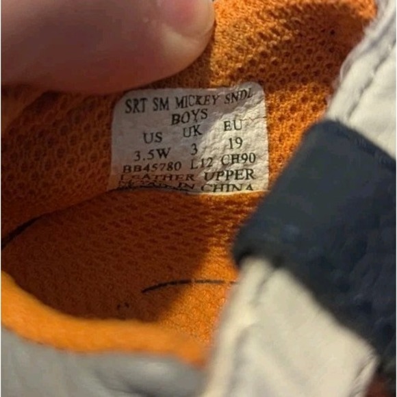 Stride Rite Disney Boys SRT Sm Mickey Mouse Ears Shoes Gray Orange Blue Size 3.5 - Picture 9 of 9